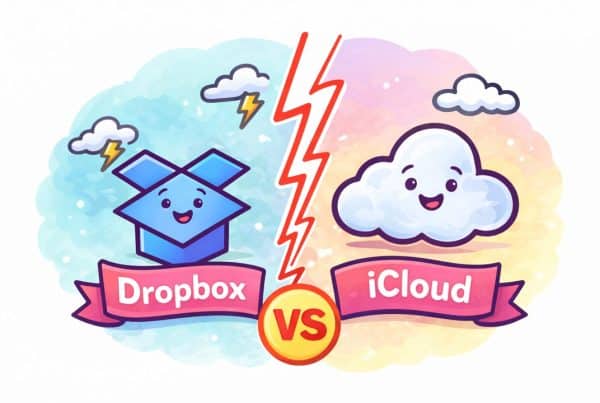 Dropbox vs iCloud cloud storage comparison for older adults.