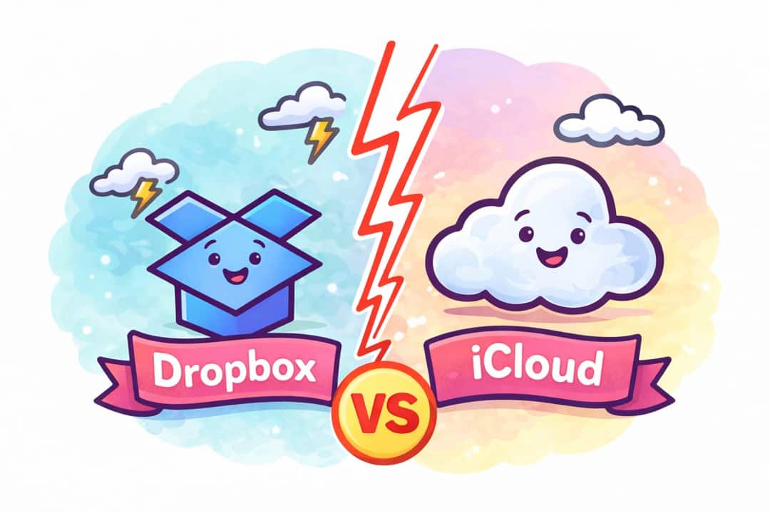 Dropbox vs iCloud cloud storage comparison for older adults.